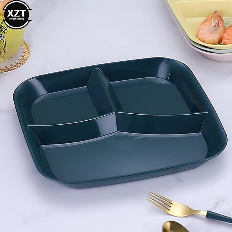 Dinnerware Divided Plates Bariatric Plates for Portion Control, Plastic Reusable 3 Compartment Plate Separation Meal Plate
