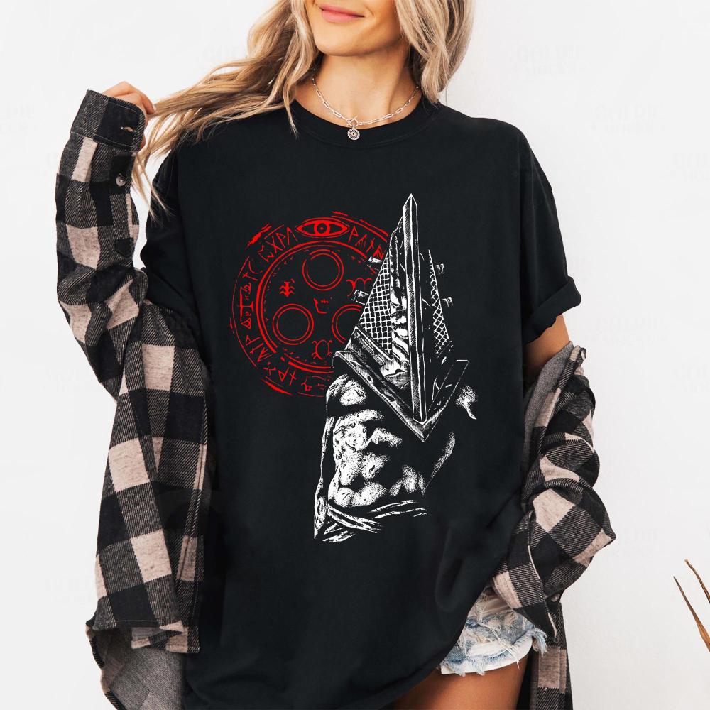 Vintage Silent Hill 2 Shirt Distressed Pyramid Head Tee Gamer Gift TShirt Short Sleeve Unisex Women AllSeason