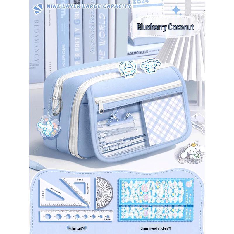 9-Tier Large Capacity Flip-Top Pencil Case for Girls and Boys - Ideal for Elementary and Junior High School Students
