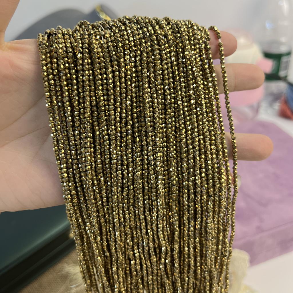 5 String, Affordable Iridescent Plated Glass Seed Beads 2mm/3mm, 38cm Strand, Bulk Loose Spacer Beads for DIY Bracelet Necklace Ankle Jewelry Making