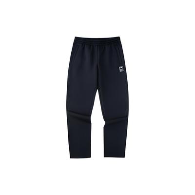 Solid Color Brand Print Straight Leg Sports Pants Men Bottoms Black 152237310-1