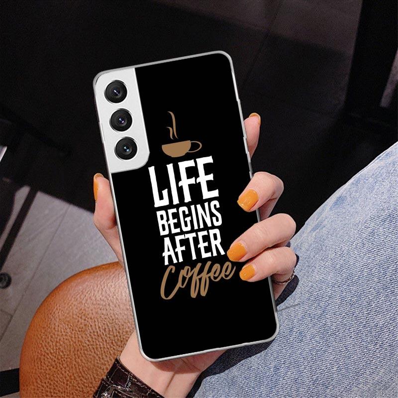Coffee Wine Cup Phone Case For Samsung Galaxy S24 S25 Edge S26 Ultra S23 S22 S21 Plus S20 FE + Personalized Print Cover Galaxy S