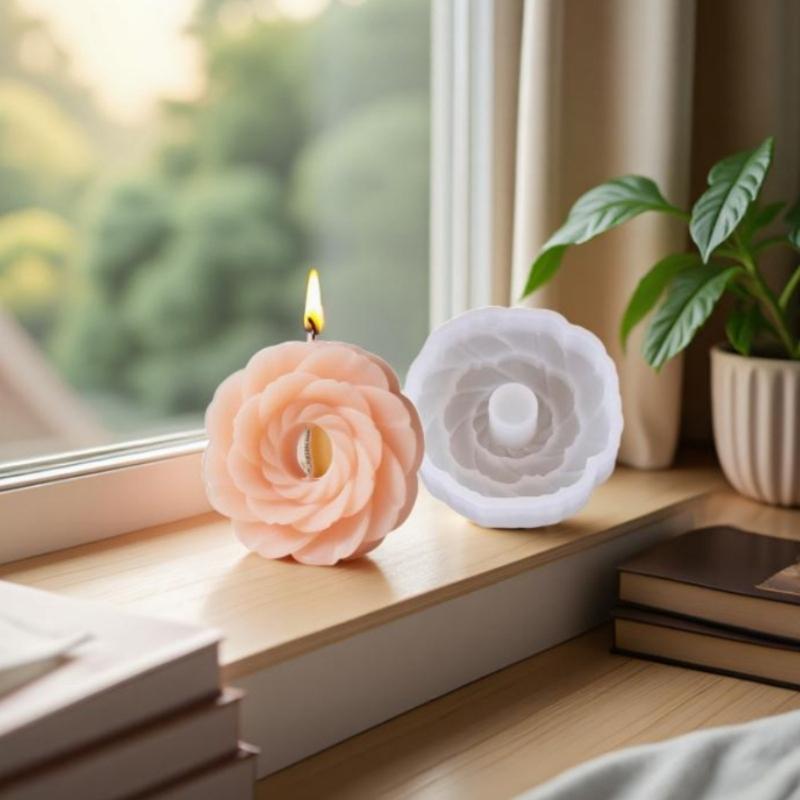 Food Grade Silicone Rings Flower Pillar Candle Mould Heat Resistant for Crafting and Home Decoration Projects