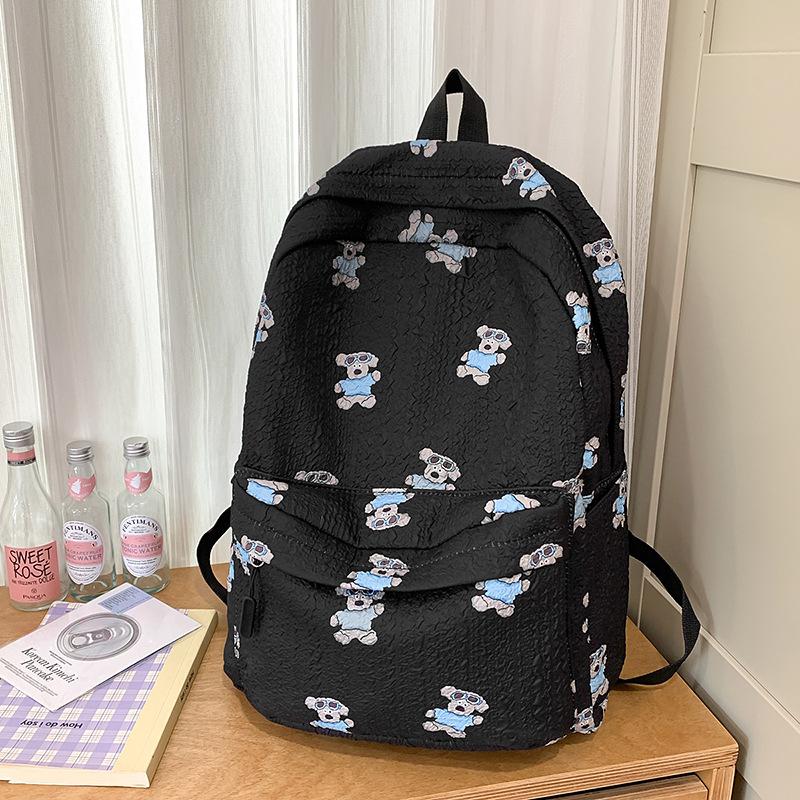 

Small fresh students, junior high school students, schoolbags, girls, cartoon going out, backpacks, lightweight and high-value travel backpacks, tide чёрный