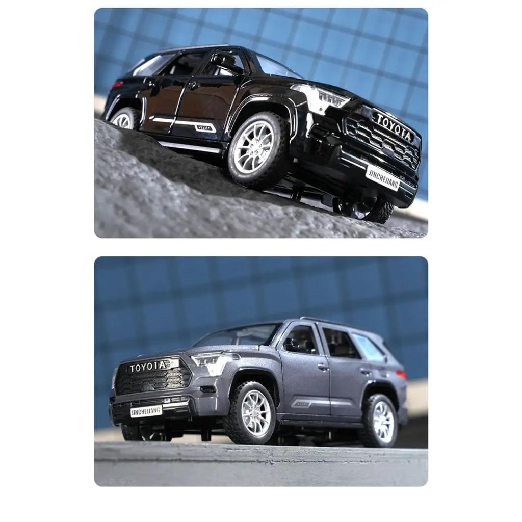 1/24 Toyota Sequoia SUV Simulation Alloy Car Model Diecast Metal Off-Road Vehicles Car Model Sound and Light Boys Toy for Children Gift