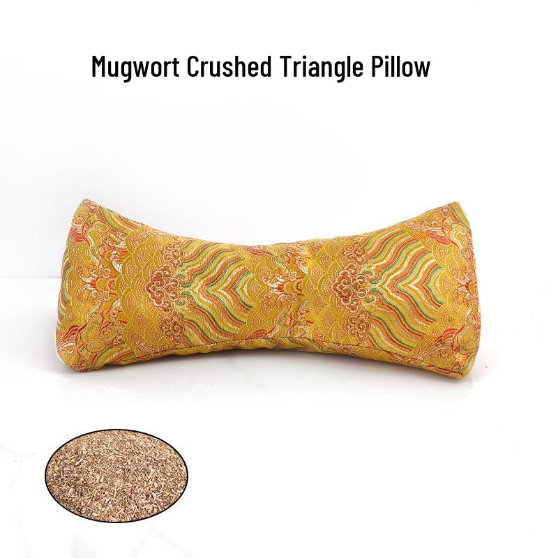 Mugwort Buckwheat Cervical Pillow - Detachable Neck Support for Sleep Health and Moxibustion.