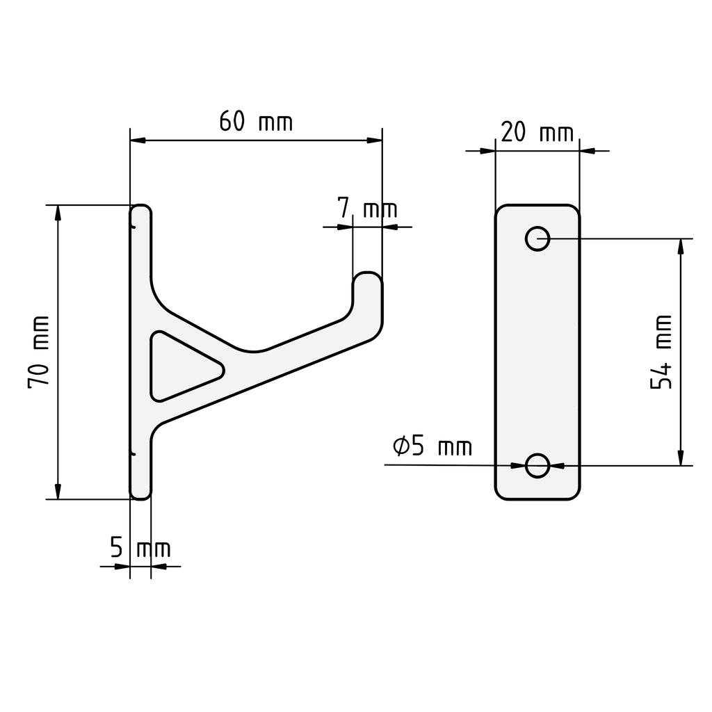 Wall Mounted Helmet Hanger 7x6 Black