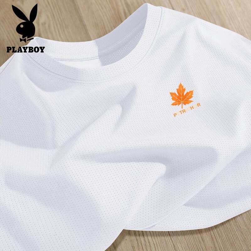 PLAYBOY Men s Ice Silk Breathable Loose Fit T-Shirt 2XL