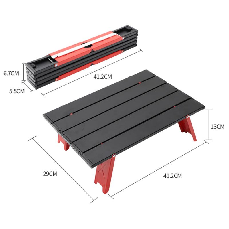 Camping Mini Foldable Table Ultralight Aluminum Alloy Outdoor Table for Travel Picnic Barbecue Folding Computer Bed Desk