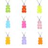 Handmade 11 Colors Candy Cartoon Bear Chokers Chain Necklaces Cute Jelly Pendant For Women&Girl Daily Jewelry Party Gifts