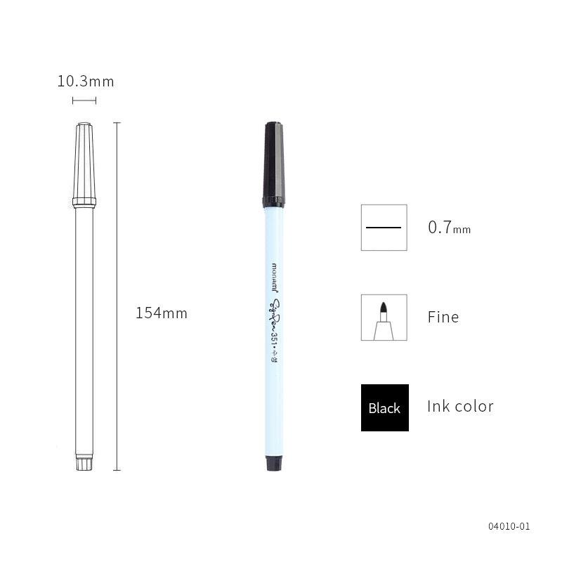 Munami Monami Imported 351 Water-Based Neutral Pen, 0.7mm, Signature Pen for Office and Meetings, Model 04010. 0.7mm чёрный