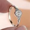 Trendy Oval Antique Metal Flower Pattern Rings For Women Vintage CopperColor Engagement Ring Wedding Jewelry Mother's Day Gifts