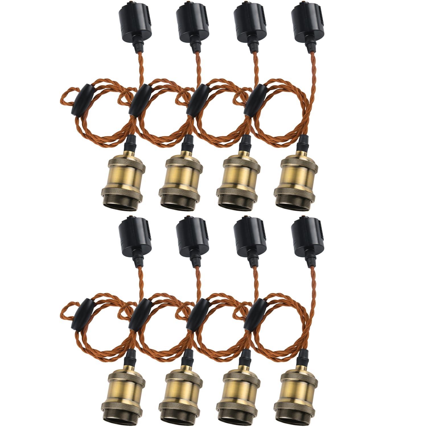 

LVWIT Pendant Light, E26 Base, Pendant Socket, Duct Rail Socket, Lighting Rail, for Bare Bulbs, LED Compatible, Hanging, with Cord Adjuster, 100cm