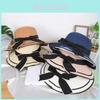 Summer Womens Straw Hat With Bowknot Wide Brim For Beach Travel Sun Protection