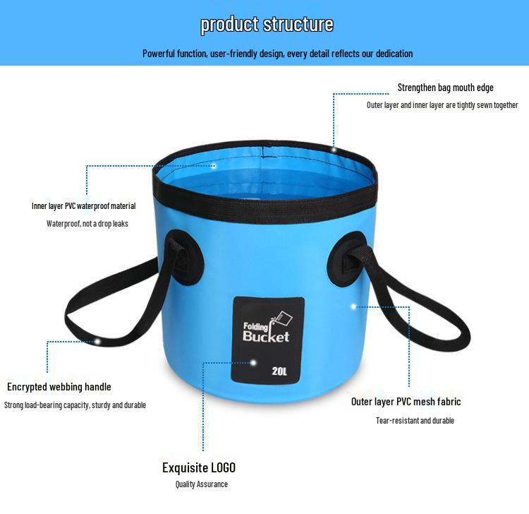 Portable Waterproof Folding Travel Bag for Beach, Fishing, Camping, and Car Use