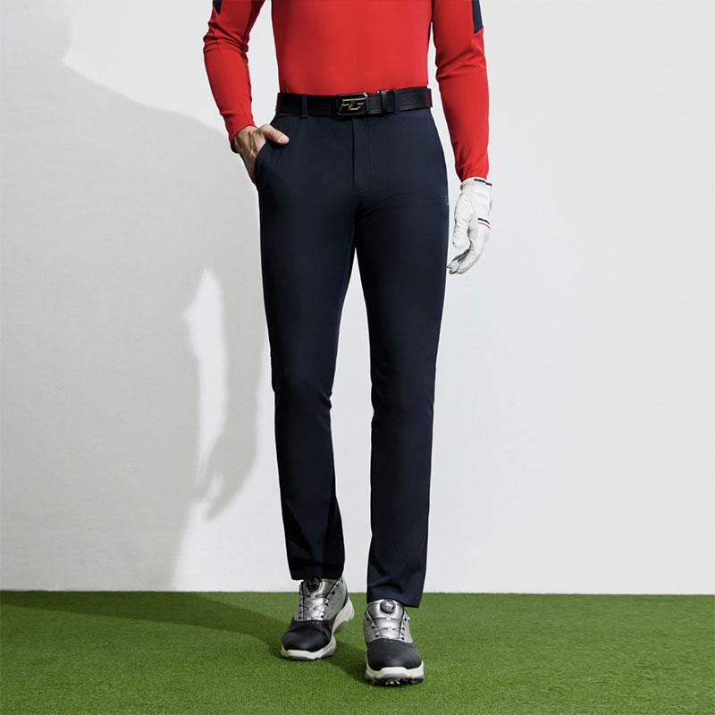 FILA Golf Series Solid Color Straight Leg Woven Casual Pants Men bottoms Legendary-Blue A11M415805FNV