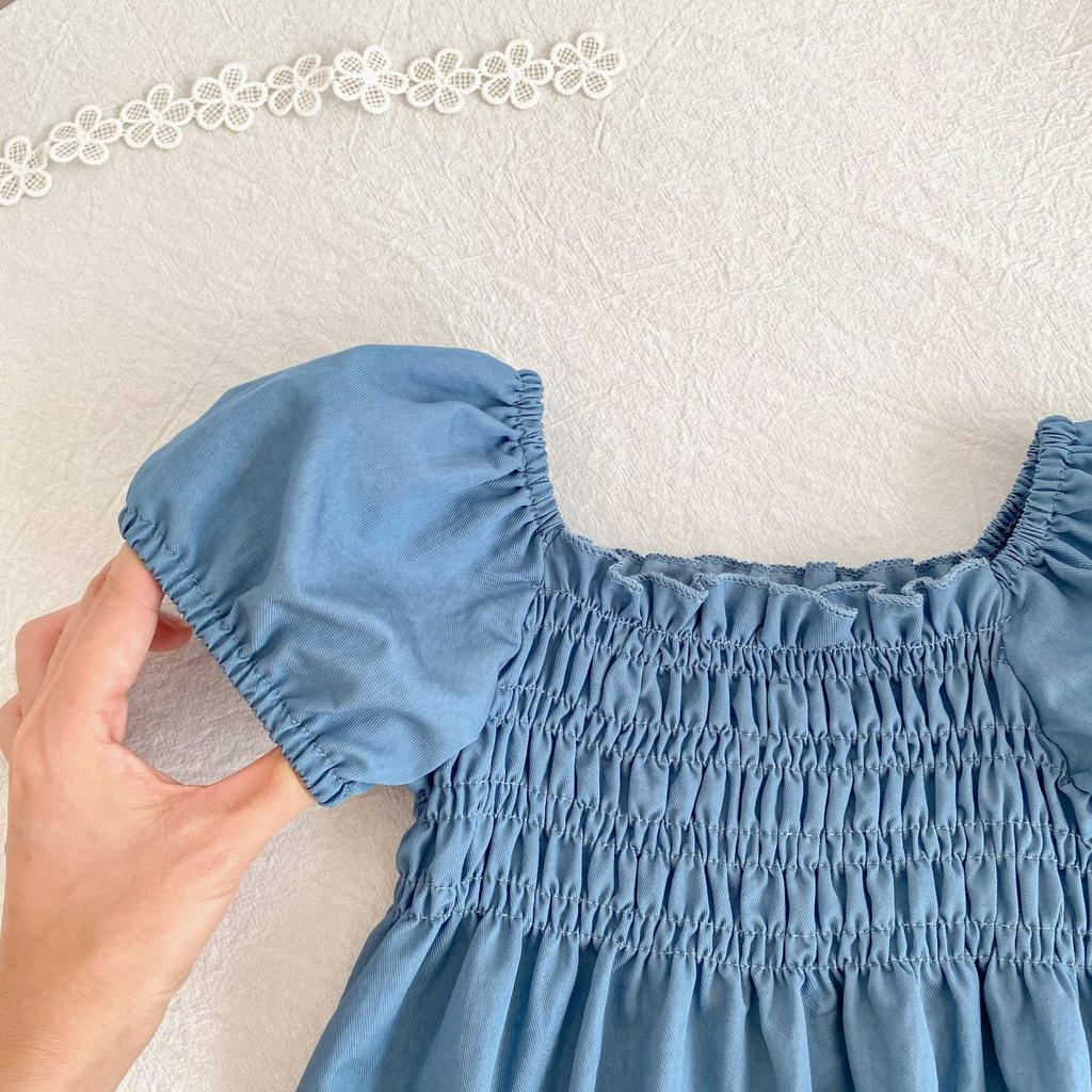 Sommer Baby Mädchen geraffter Body - Kurzarm Neugeborenen Einteiler mit Windelüberzug