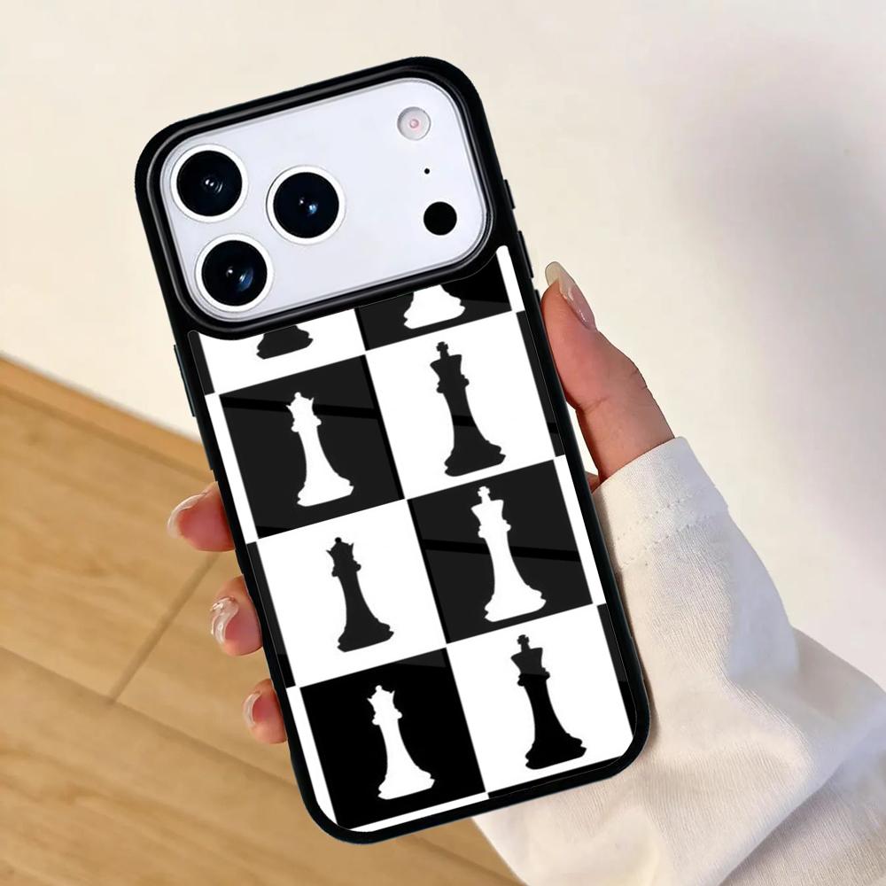 Chequered Chess Pattern Mobile Phone Case for IPhone 17 AIR 16pro Max 15 14 13 12 11 Bumper Cover