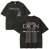 Vintage Washed Celine Dion Paris 2026 Tour T-shirts Men's Women Clothing Fashion Hip Hop Casual Oversized Short Sleeve T Shirts