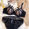 "Lace Bra Set for Women - Sexy Temptation, Red Zodiac Design, Plus Size, Gathered Fit"