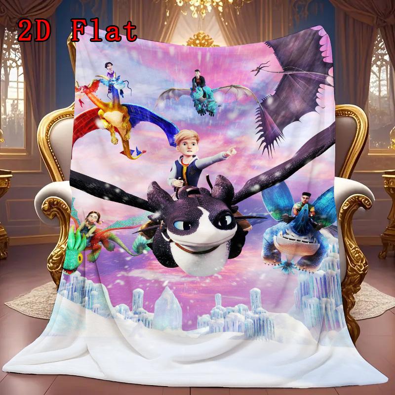 Sky Adventure Cartoon Characters 2D Flat Pattern Flannel Blanket High quality All Seasons Warmth and Comfort Perfect for Christmas Gifts.