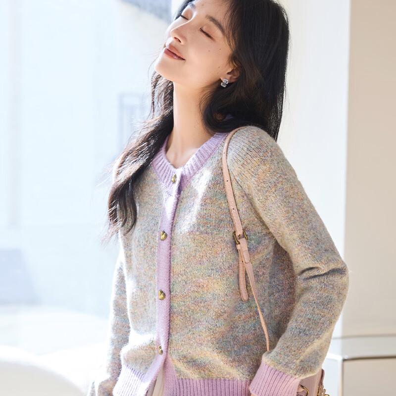VICTORIA&VERA Women's Heart Button Knit Cardigan