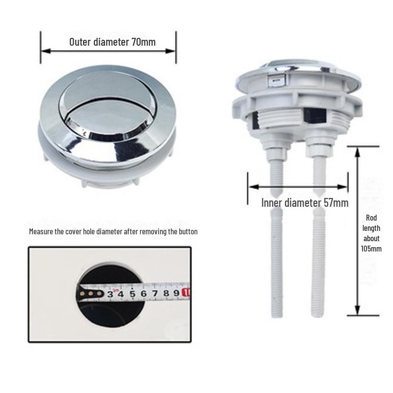 Old-Style Toilet Flushing System: Inlet & Drain Valve Set with Button