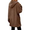 Winter Women's Jackets Loose Fur Long Sleeve Hooded Zipper Cardigan Coat Thickened Warm Casual Outerwear