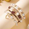 Popular 5-Piece Bohemian Faux Pearl Beaded Bracelet Set