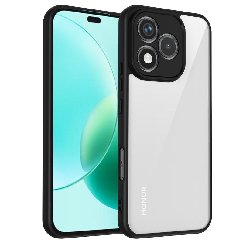 Honor 400 Lite ABR NX1 Hülle Galvanisiert Silikon Bumper Stoßfest Transparente Rückseite Hart Matt Handyhülle für Honor 400 Lite ABR-NX1