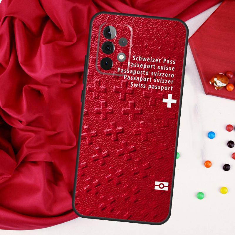 Switzerland Swiss Flag For Samsung Galaxy A26 A05 A06 A16 A54 A34 A14 A22 A32 A52 A55 A35 A15 A53 A13 A56 A36 Case