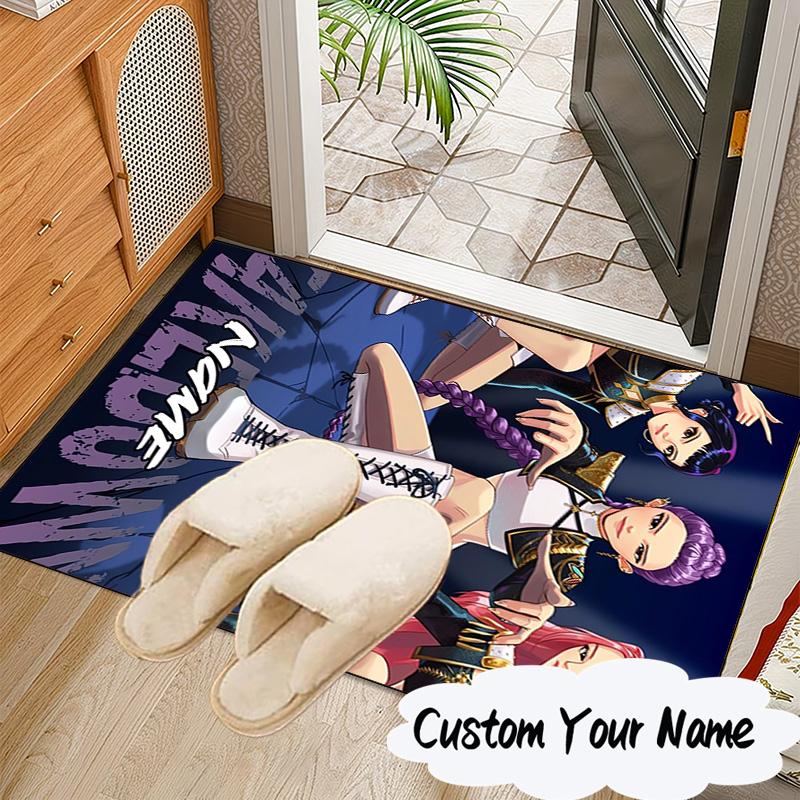 Custom Name Fantasy Night Trio K-Pop Carpet, Chair Rug,Area Rug for Office Bedroom living rooms bedroom, Doormat decor Christmas fan gifts