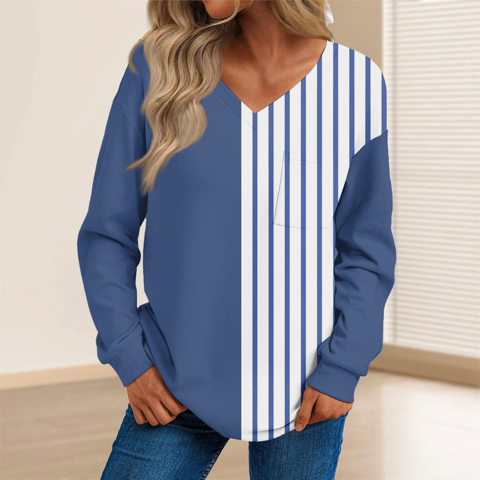 Женская мода повседневный свитер с длинным рукавом и принтом V-образным вырезом L — фото 5