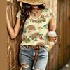 Womens V-Neck Short Sleeve Loose T-Shirt With Colorful Polka Dot Print Casual Oversized Top Daily Wear