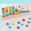 Wooden Rainbow Ferrule Game For Childrens Color Recognition And Handeye Coordination Development