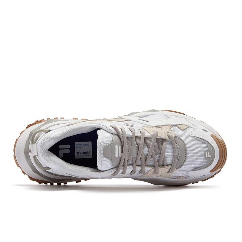 Fila Fusion Bianco Hard Candy Comfortable Versatile Height Increasing Dad Shoes Men Sneaker White Brown T12M531010FWS