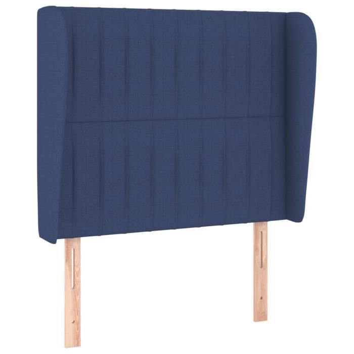 VidaXL Tête de lit avec oreilles Bleu 103x23x118-128 cm Tissu3118190