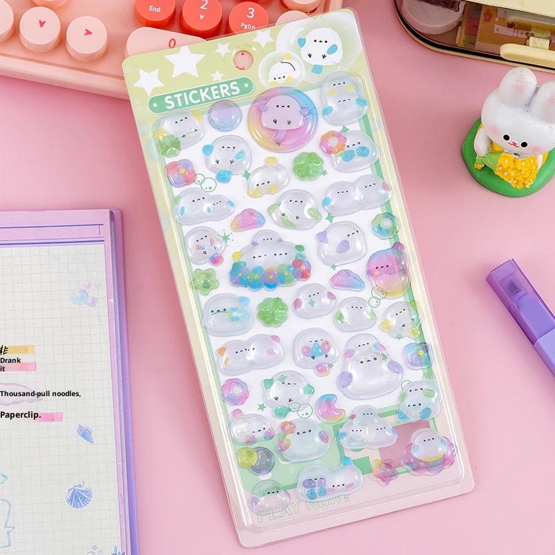 Fun Fashion 3D Relief Stickers Creative Cartoon Animals Cute Aesthetic Stickers Diy Phone Case Journal Decoration Stickers