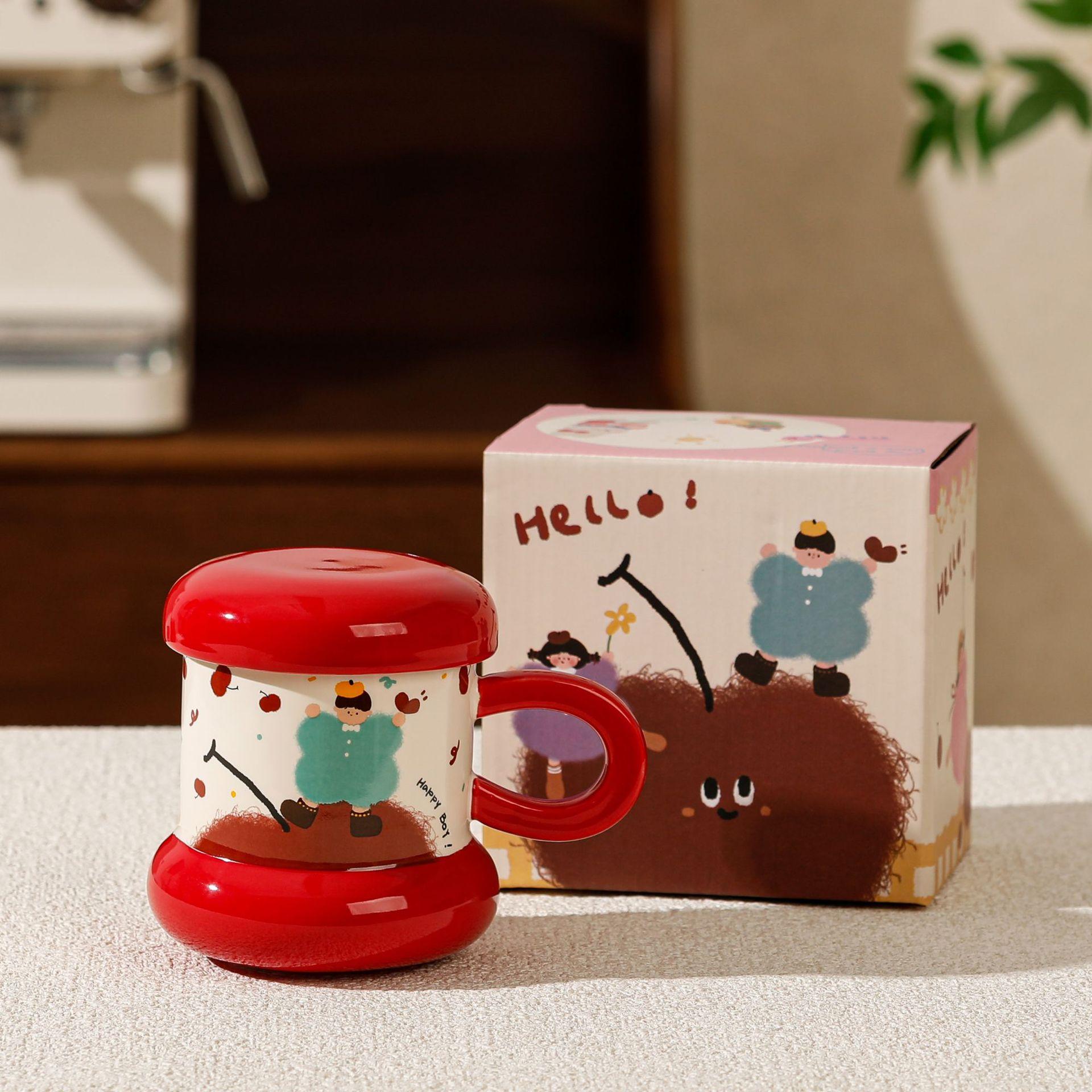 

ins wind mug high value cup ceramic couple water cup girl birthday gift coffee cup cute cute ≈370ml
