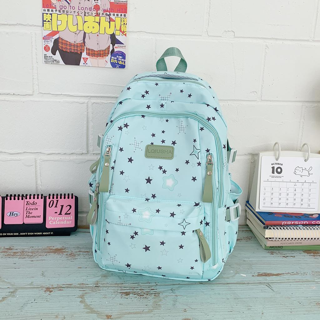 Schoolbag1011 new schoolbag female junior high school high school student large capacity star printing backpack female college student computer bag