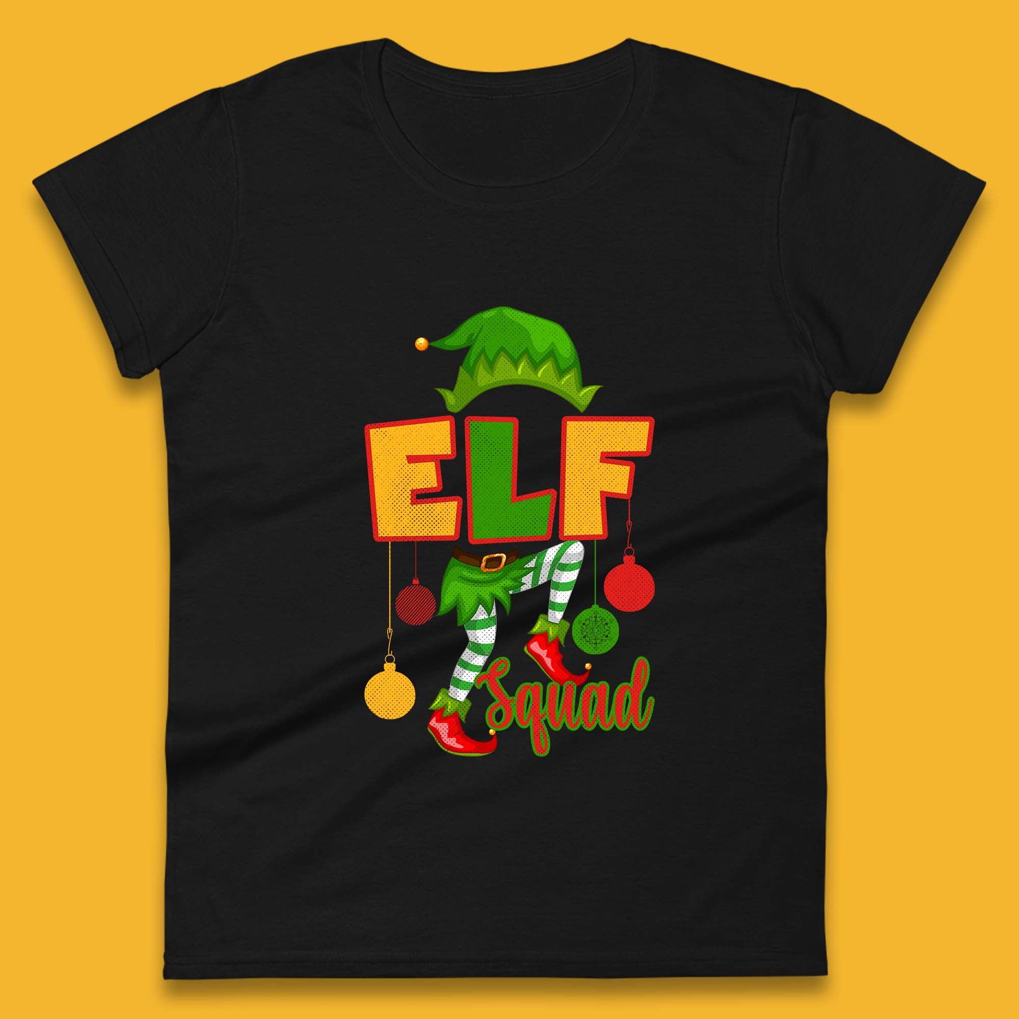 Elf Squad Christmas Womens T Shirt Mens Tops Tees Unisex Christmas Elf Costume Top 4XL