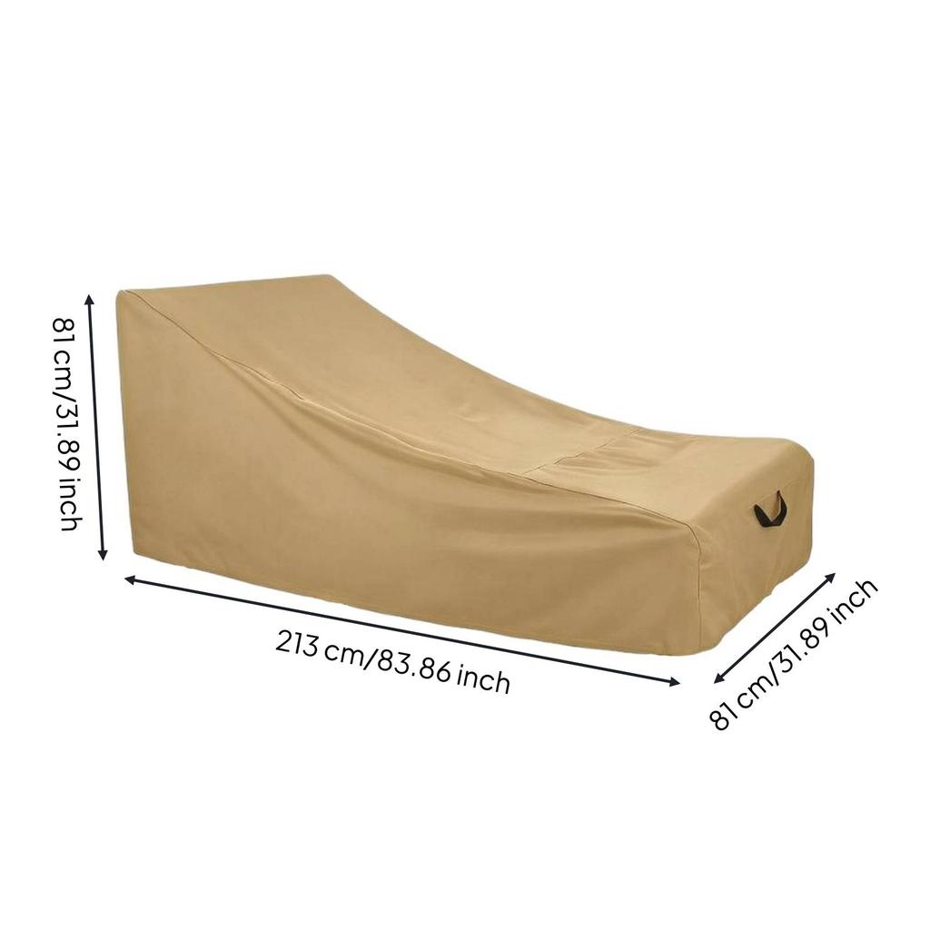 Patio Chaise Lounge Cover Khaki Tailored Fit