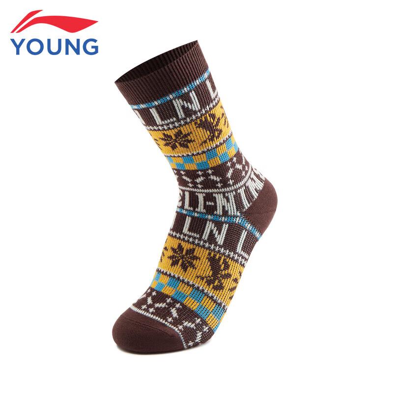 Li-Ning Детские жаккардовые вязаные носки до середины икры S (20-22cm)