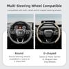Steering Wheel Cover Suitable for Honda, Wave-Shaped Sporty Design, Breathable Leather, Segmented Design, Non-Slip, Sweat-Abs Cr-V Fit Jazz Hr-