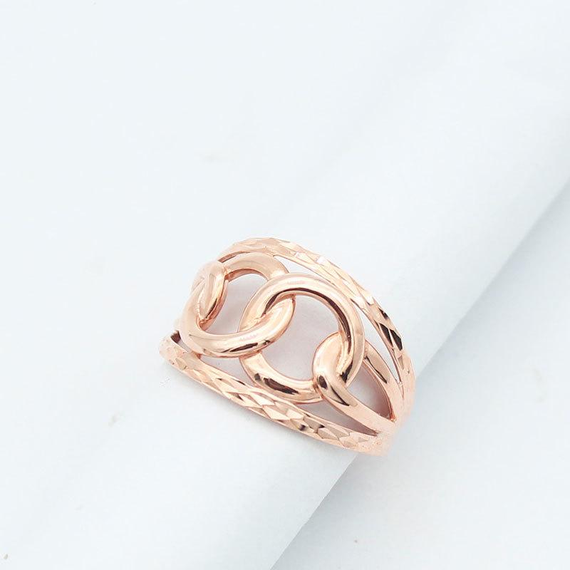 Purple Gold Fashion Hollow Ring Ring, Rose Gold Plated Ring