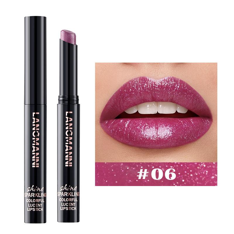 Lippenstift in 10 Farben, Perlenglitzer-Lippenstift, feuchtigkeitsspendender, nackter Lipgloss, hochpigmentiert, langanhaltend, antihaftbeschichteter Becher, samtiger Lipgloss, Geschenk zu Weihnachten