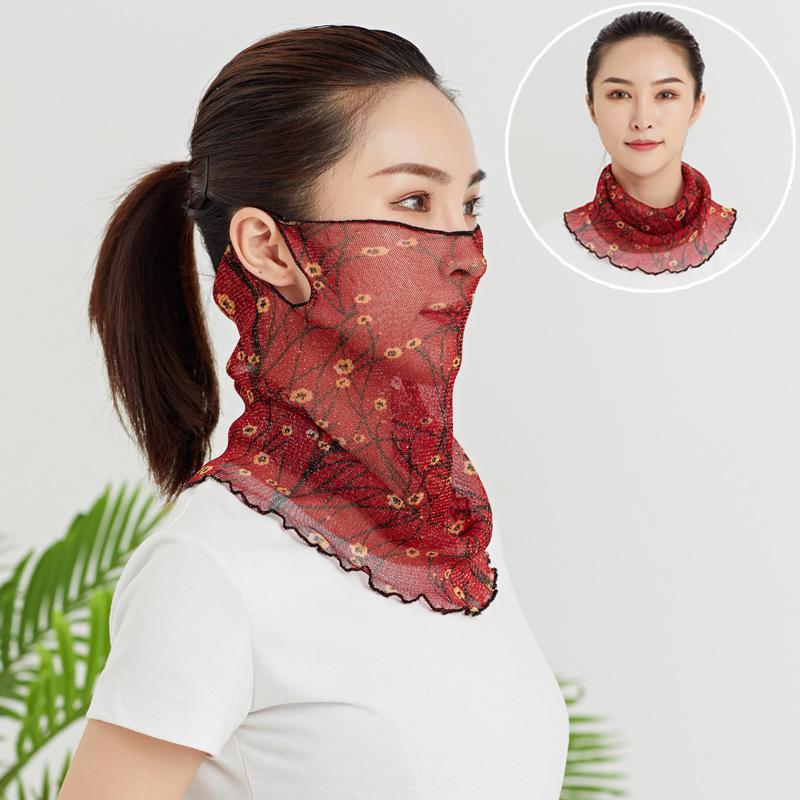 Bufanda para Mujer Diadema Protección Facial Bufanda Fina de Seda Cuello Falso Mascarilla Versátil Protección para el Cuello A Prueba de Viento en Invierno