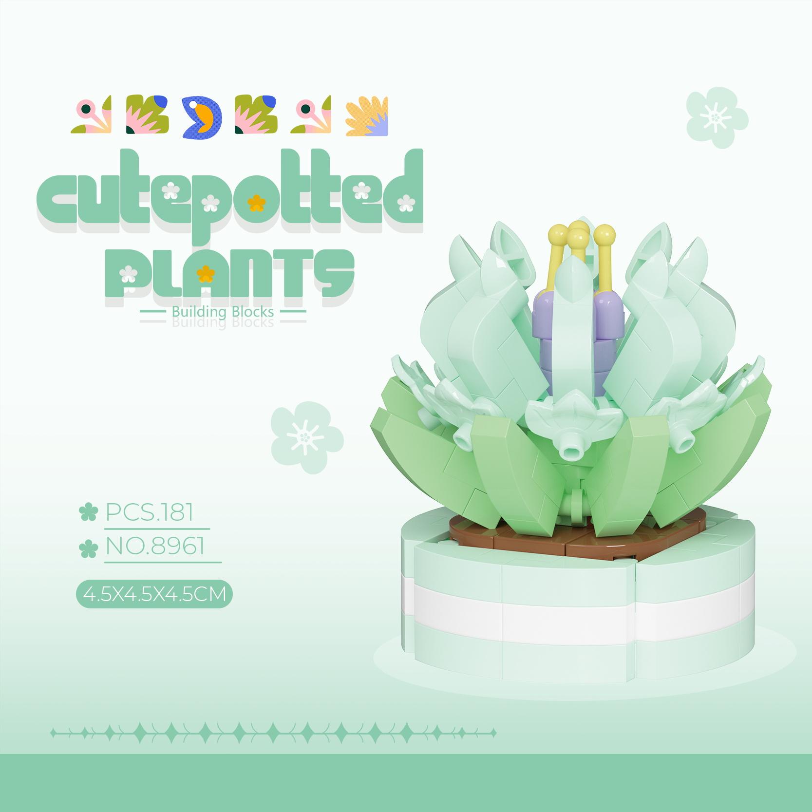 

Carden Toys Potted Succulent Cactus Mini Building Blocks Girls Toys Flowers Blocks Thanksgiving Gifts No box