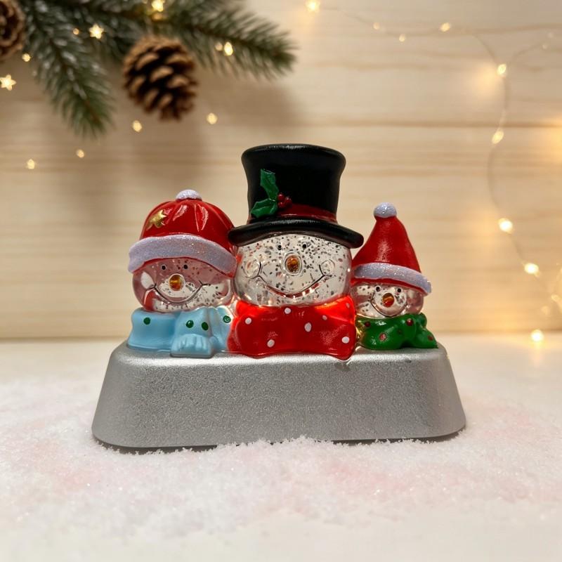 Christmas Decorative Snow Globe With Santa Figure Plastic Base Music Box Snowfall Ornament