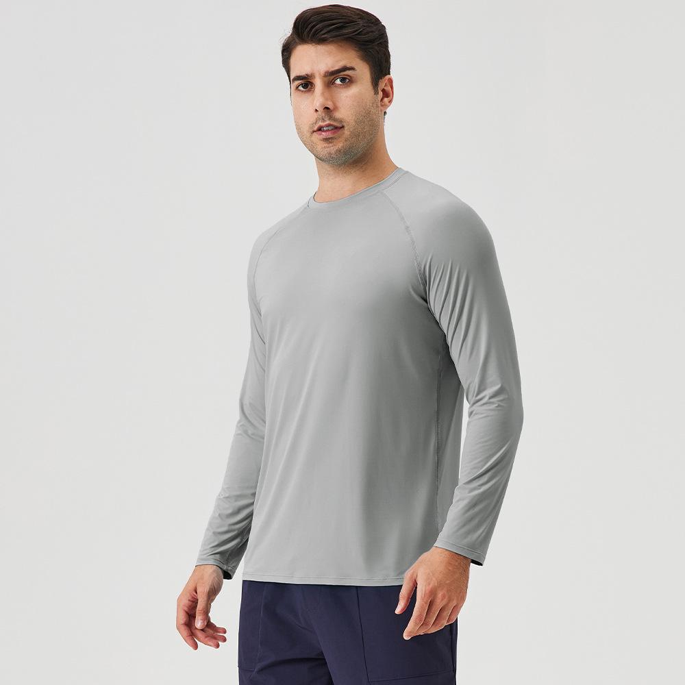 Men's Breathable Ice Silk Sun Protection Long Sleeve Running T-shirt